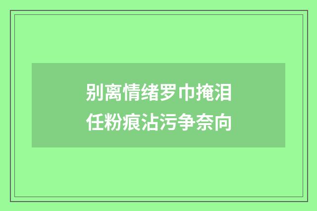 别离情绪罗巾掩泪任粉痕沾污争奈向