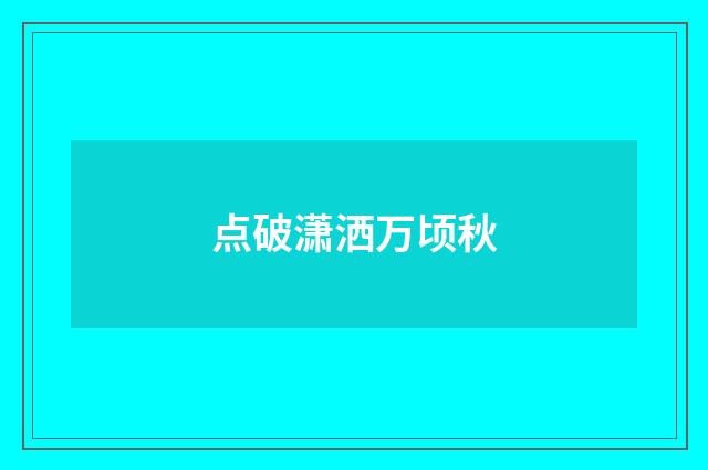 点破潇洒万顷秋