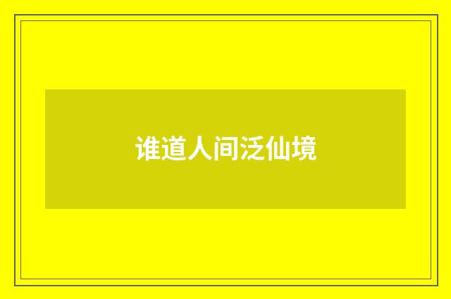 谁道人间泛仙境
