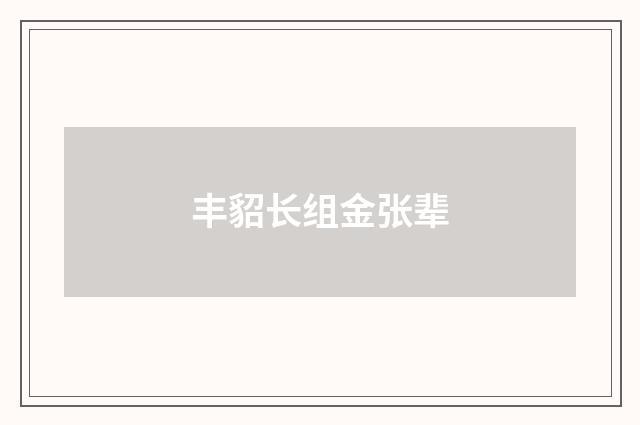 丰貂长组金张辈