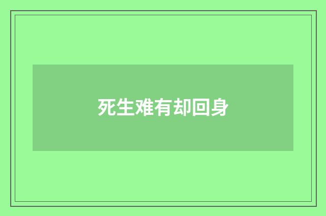 死生难有却回身