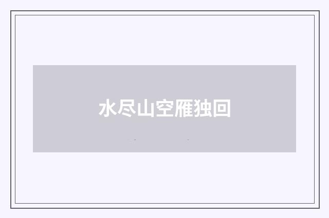 水尽山空雁独回