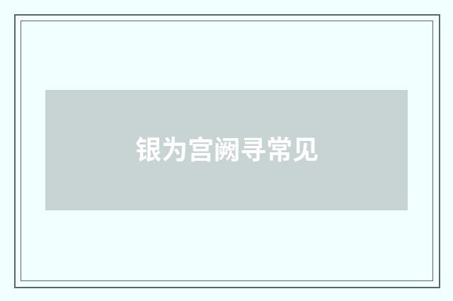 银为宫阙寻常见