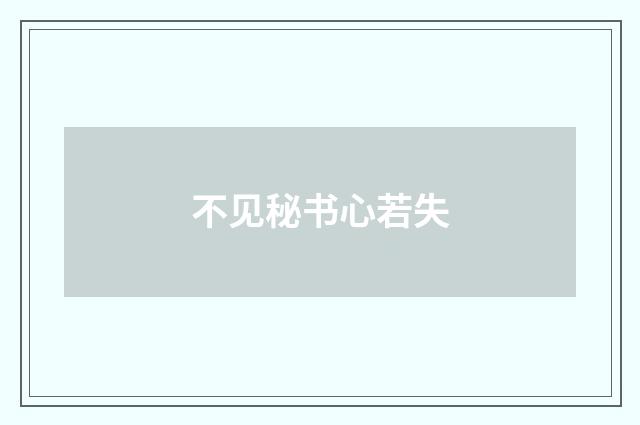 不见秘书心若失