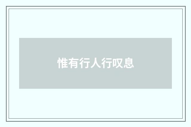 惟有行人行叹息