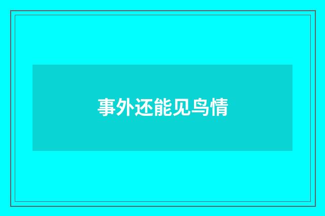 事外还能见鸟情