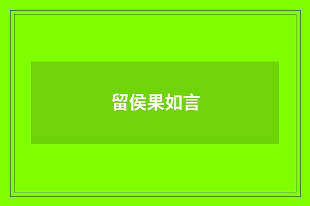 留侯果如言