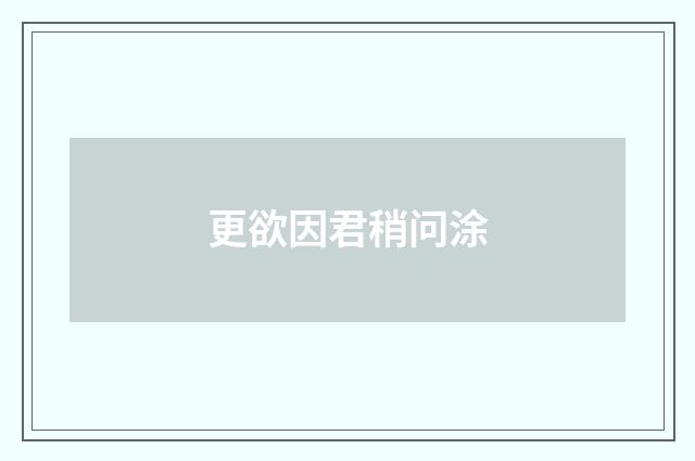 更欲因君稍问涂