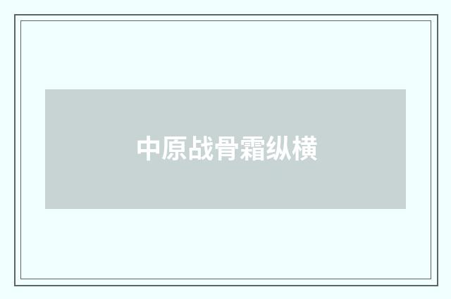 中原战骨霜纵横