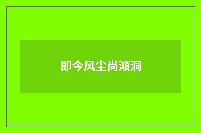 即今风尘尚澒洞