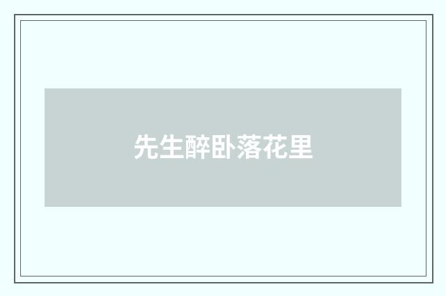 先生醉卧落花里