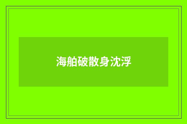 海舶破散身沈浮