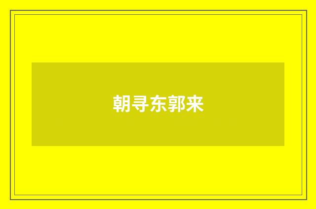 朝寻东郭来
