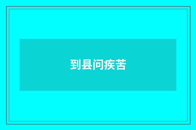 到县问疾苦