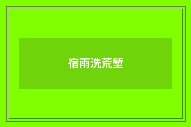 宿雨洗荒堑