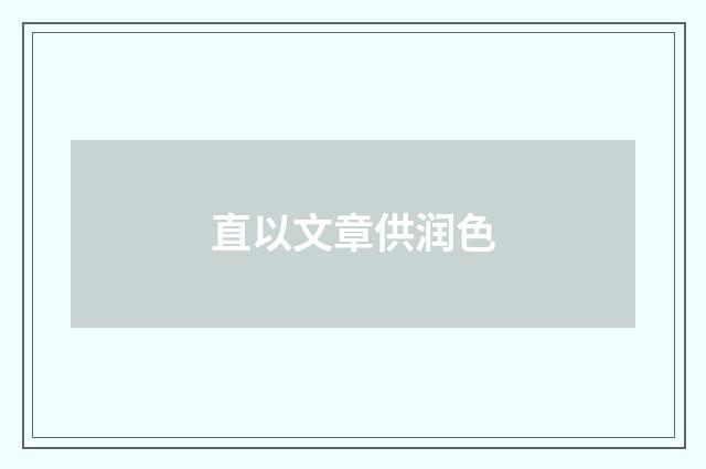 直以文章供润色