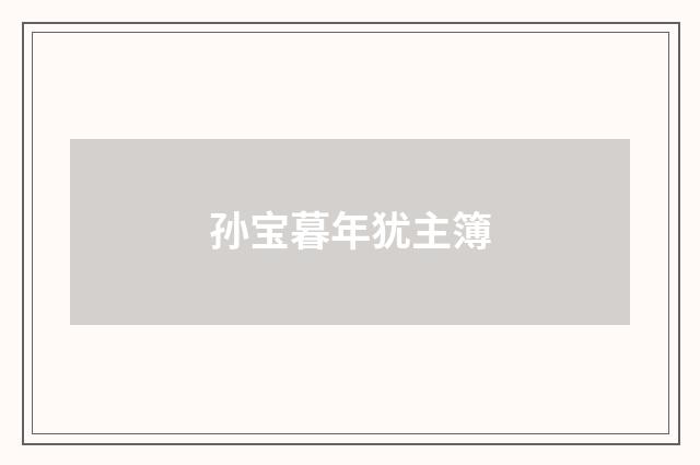 孙宝暮年犹主簿