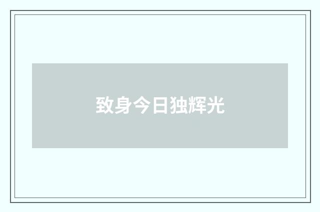 致身今日独辉光