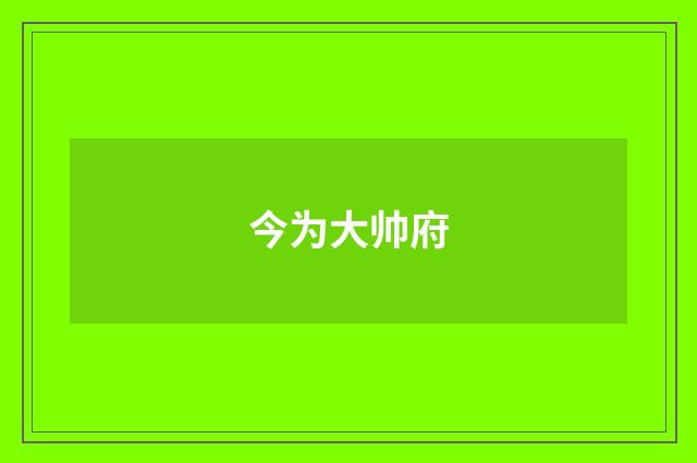 今为大帅府