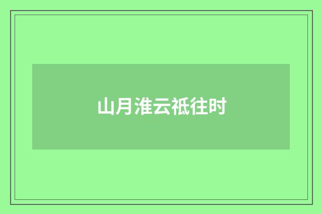 山月淮云祗往时