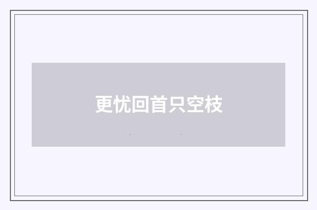 更忧回首只空枝