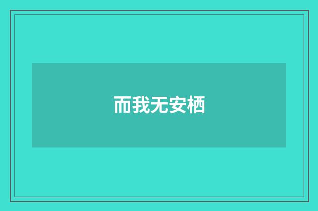 而我无安栖