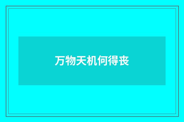 万物天机何得丧