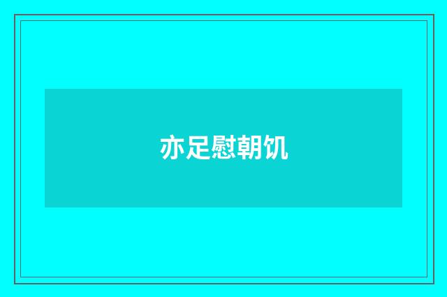 亦足慰朝饥