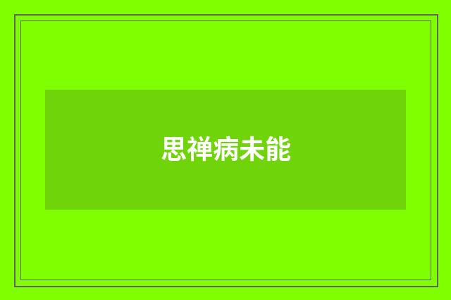 思禅病未能
