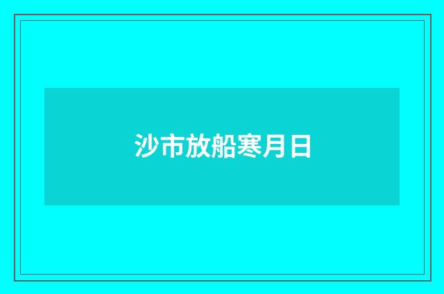 沙市放船寒月日