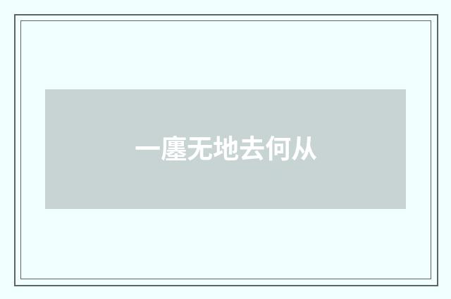 一廛无地去何从