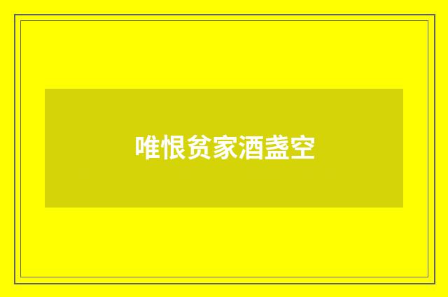 唯恨贫家酒盏空