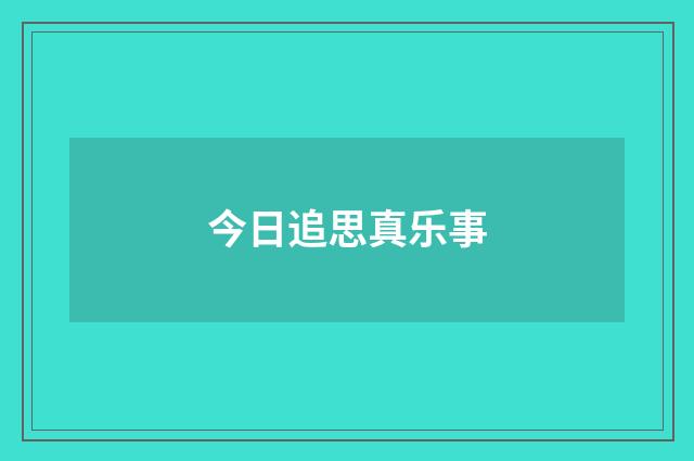 今日追思真乐事