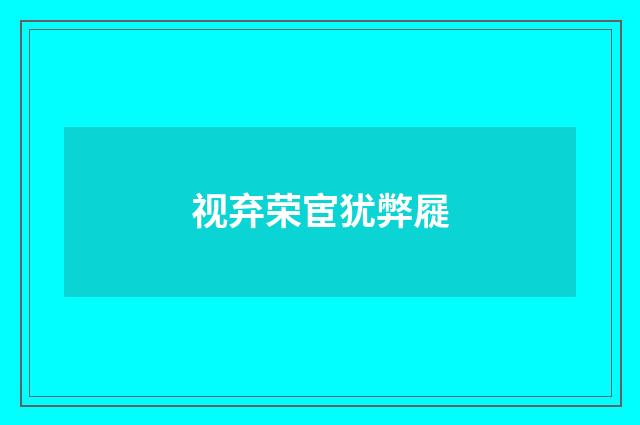 视弃荣宦犹弊屣