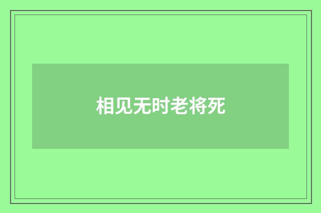 相见无时老将死