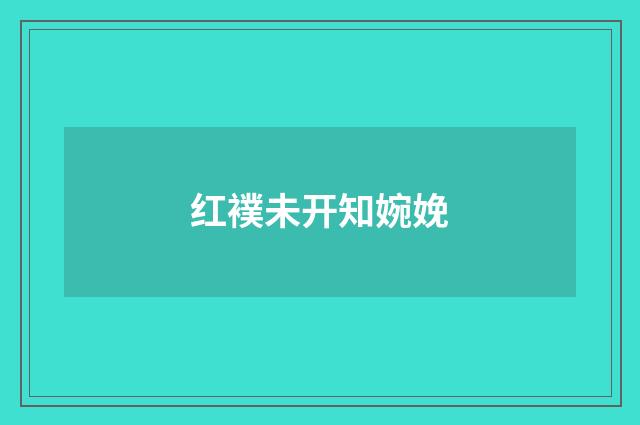 红襆未开知婉娩