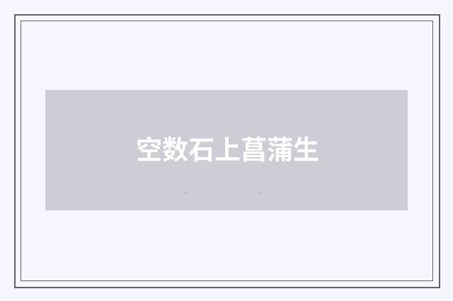 空数石上菖蒲生