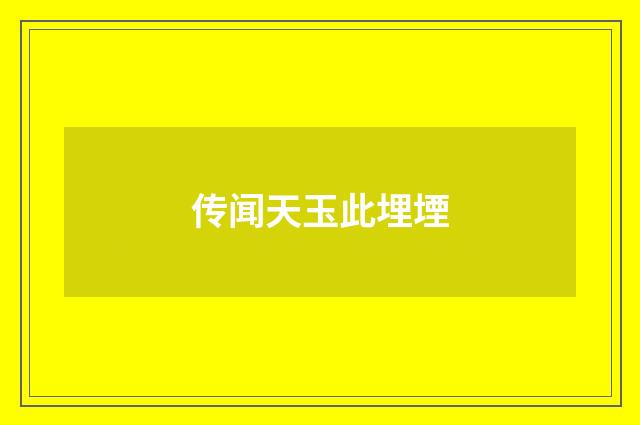 传闻天玉此埋堙