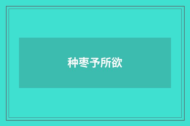 种枣予所欲