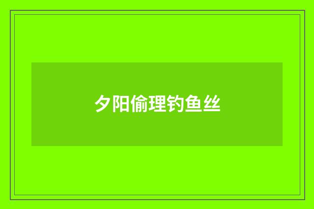 夕阳偷理钓鱼丝