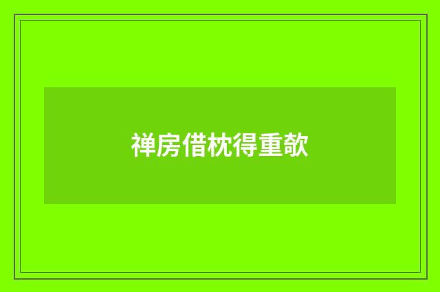 禅房借枕得重欹
