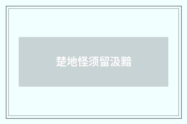 楚地怪须留汲黯