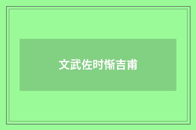 文武佐时惭吉甫
