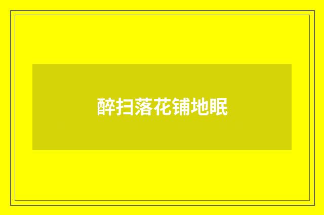 醉扫落花铺地眠