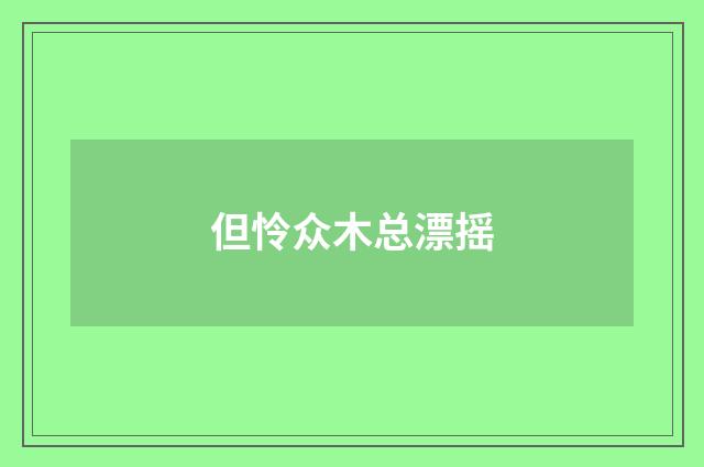 但怜众木总漂摇