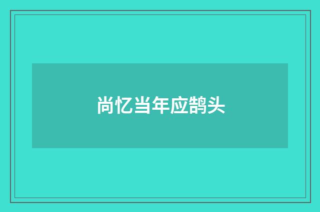 尚忆当年应鹄头
