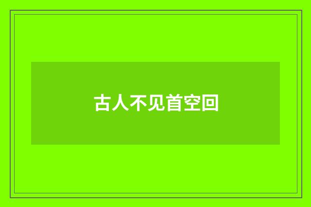 古人不见首空回