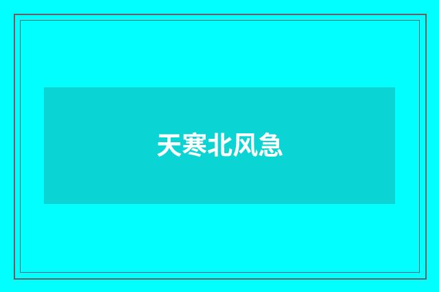 天寒北风急