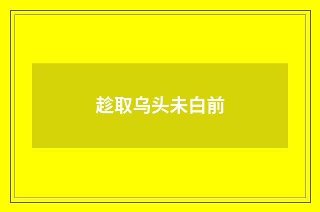 趁取乌头未白前