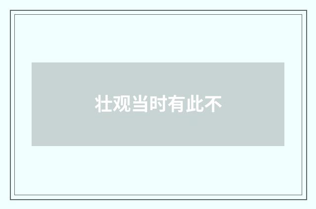 壮观当时有此不